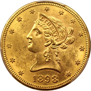 image for: 1898-S $10 PCGS MS62