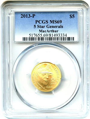 image for: 2013-P 5 Star Generals $5 PCGS MS69