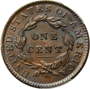 image for: 1835 1c PCGS/CAC MS64 BN (Large 8, Stars)