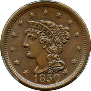 image for: 1850 1c PCGS/CAC MS66 BN (Newcomb 5)