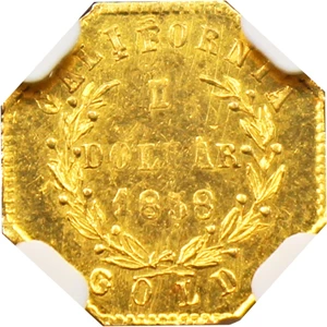 image for: 1858 Cal. Gold Octag Liberty $1 NGC MS63 (BG-1306)