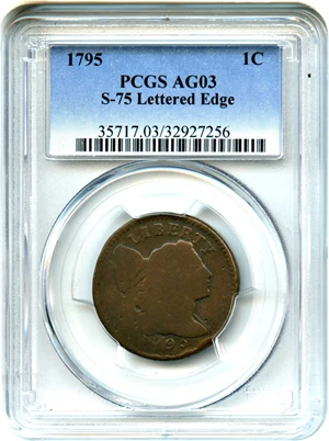 image for: 1795 1c PCGS AG-03 (Lettered Edge, S-75)