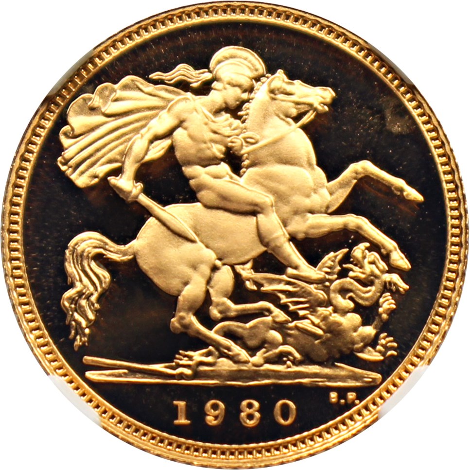 image for: Great Britain: 1980 Gold 1/2 Sovereign NGC PR69 UCAM (KM-922)