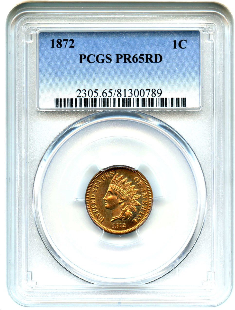 image for: 1872 1c PCGS Proof 65 RD