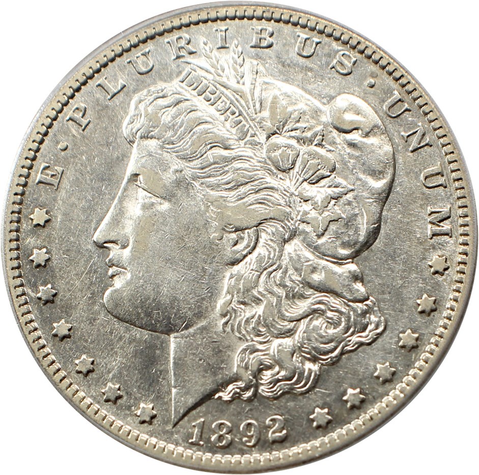 image for: Top 100 VAM: 1892-S $1 PCGS XF45 (VAM-2, Doubled Date)