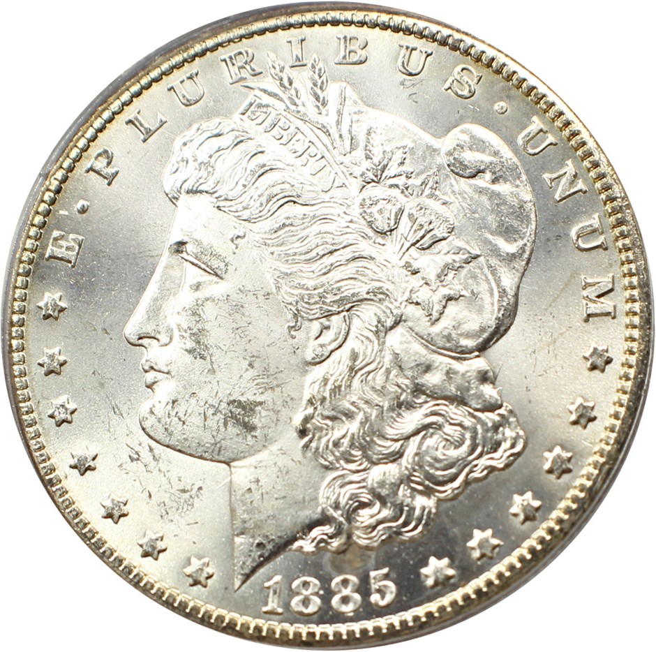 image for: Hot 50 VAM: 1885-CC $1 PCGS MS63 (VAM-4, Doubled Dash) 