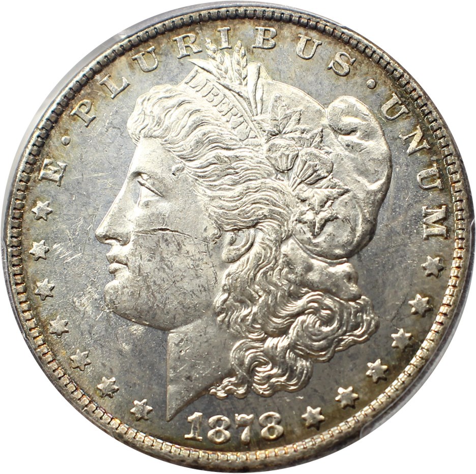 image for: 1878 8TF $1 PCGS MS62 (VAM-14.6, Dot on Ear)
