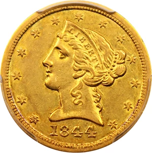 image for: 1844-O $5 PCGS/CAC AU53