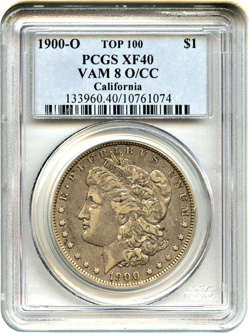 image for: Top 100 VAM: 1900-O $1 PCGS XF40 (VAM-8, O/CC) 