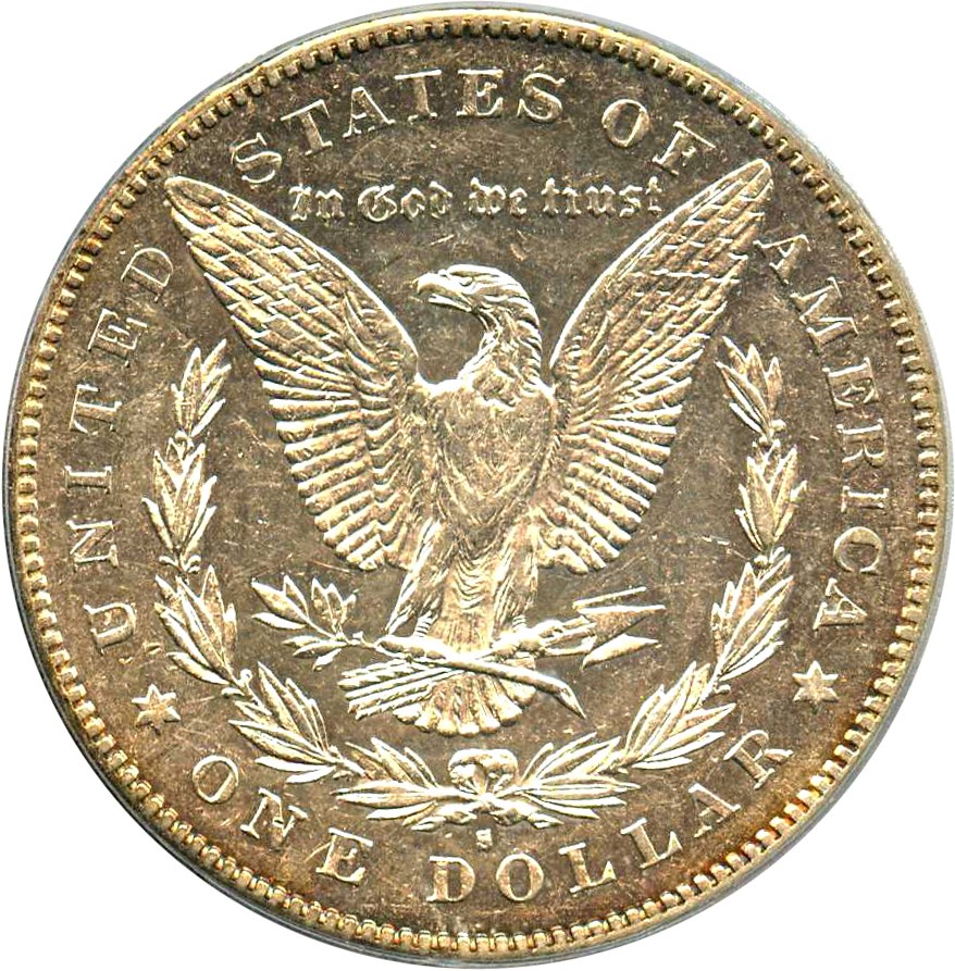 image for: Top 100 VAM: 1879-S $1 PCGS AU50 (Reverse of 1878, VAM-46) 