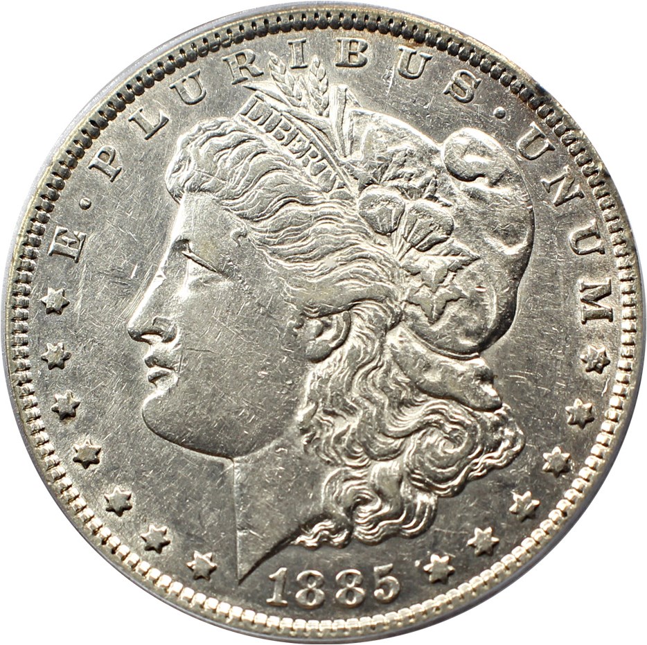 image for: Hot 50 VAM: 1885 $1 PCGS XF45 (VAM-1C, Pitted Reverse) 