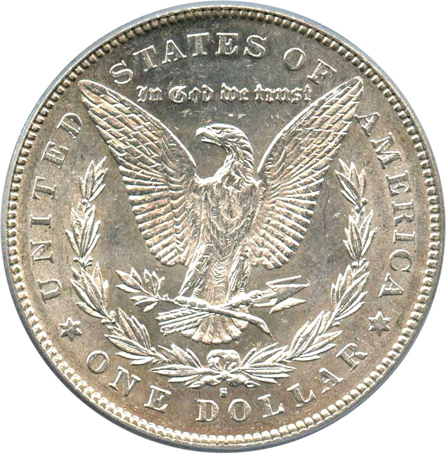 image for: Top 100 VAM: 1879-S $1 PCGS AU55 (Reverse of 1878, VAM-39) 