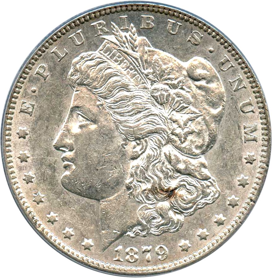 image for: Top 100 VAM: 1879-S $1 PCGS AU55 (Reverse of 1878, VAM-52) 