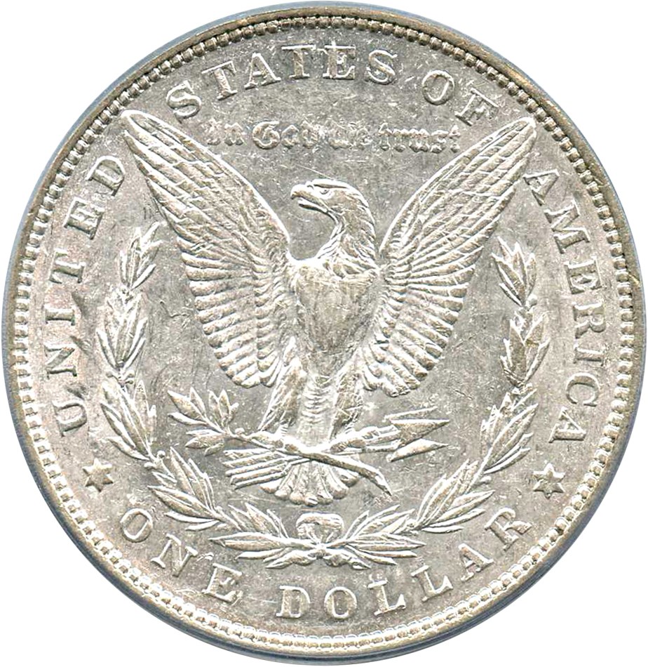 image for: Top 100 VAM: 1880 $1 PCGS AU50 (VAM-7, 8/7, Crossbar) 
