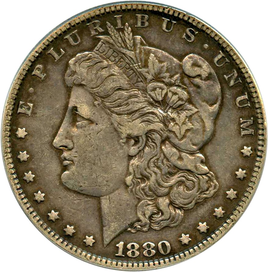 image for: Top 100 VAM: 1880 $1 PCGS XF40 (VAM-7, 8/7, Crossbar)