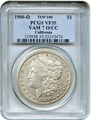 image for: Top 100 VAM: 1900-O $1 PCGS VF35 (VAM-7, O/CC)