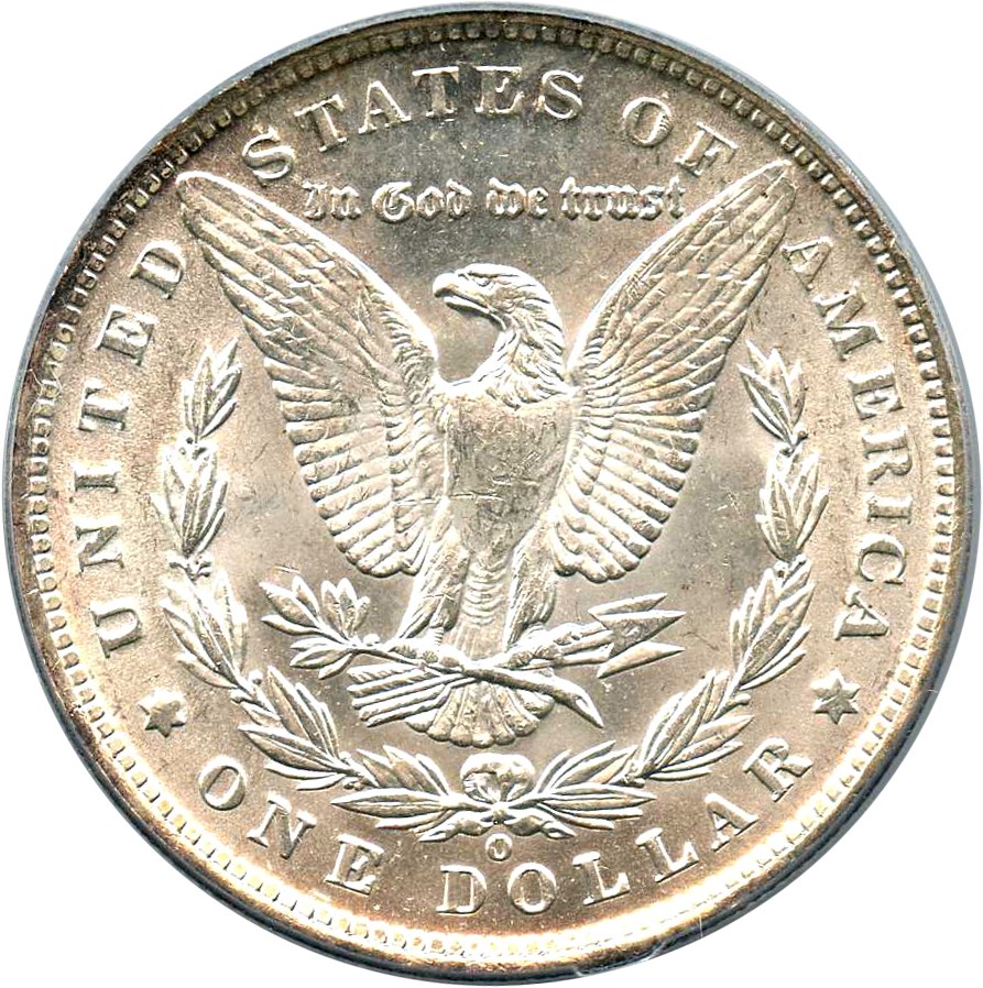 image for: 1890-O $1 PCGS MS63 (VAM-10, Comet Variety) 