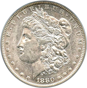 image for: Top 100 VAM: 1880-O $1 PCGS AU55 (VAM-43, Doubled Ear)