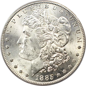 image for: Top 100 VAM: 1885-S $1 PCGS MS63 (VAM-6, S/S)