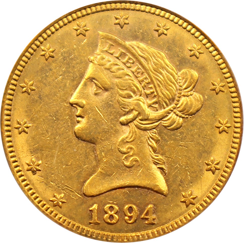 image for: 1894-S $10 PCGS AU55
