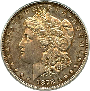 image for: 1878 8TF $1 PCGS AU58 (VAM-3, Spiked Eye)