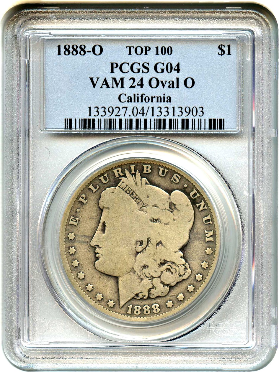 image for: Top 100 VAM: 1888-O $1 PCGS Good-04 (VAM-24, Oval O) 