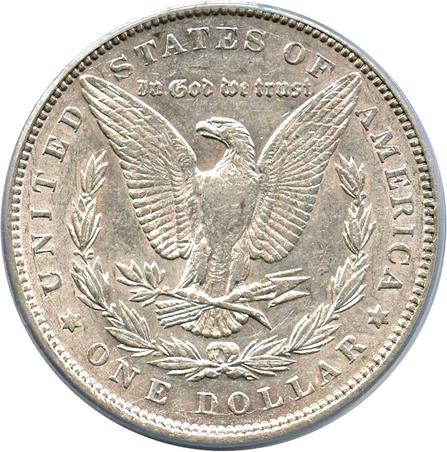 image for: Top 100 VAM: 1887 $1 PCGS AU50 (VAM-1A, Donkey Tail)