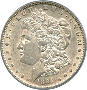 image for: Top 100 VAM: 1891-S $1 PCGS AU53 (VAM-3, Doubled Stars)