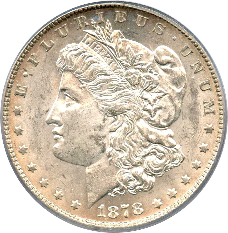 image for: 1878 7TF $1 PCGS AU58 (Reverse of 1878, VAM-83, High 1) 