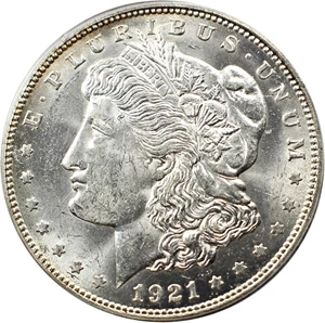 image for: Top 100 VAM: 1921-D $1 PCGS MS63 (VAM-1A, TRU_T Variety)