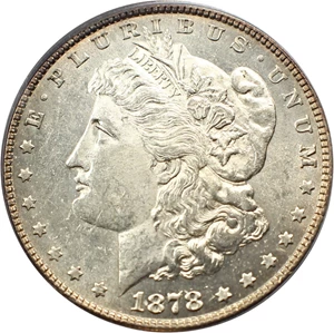 image for: 1878 7TF $1 PCGS AU58 (Reverse of 1878, VAM-79, Fill in 8s)