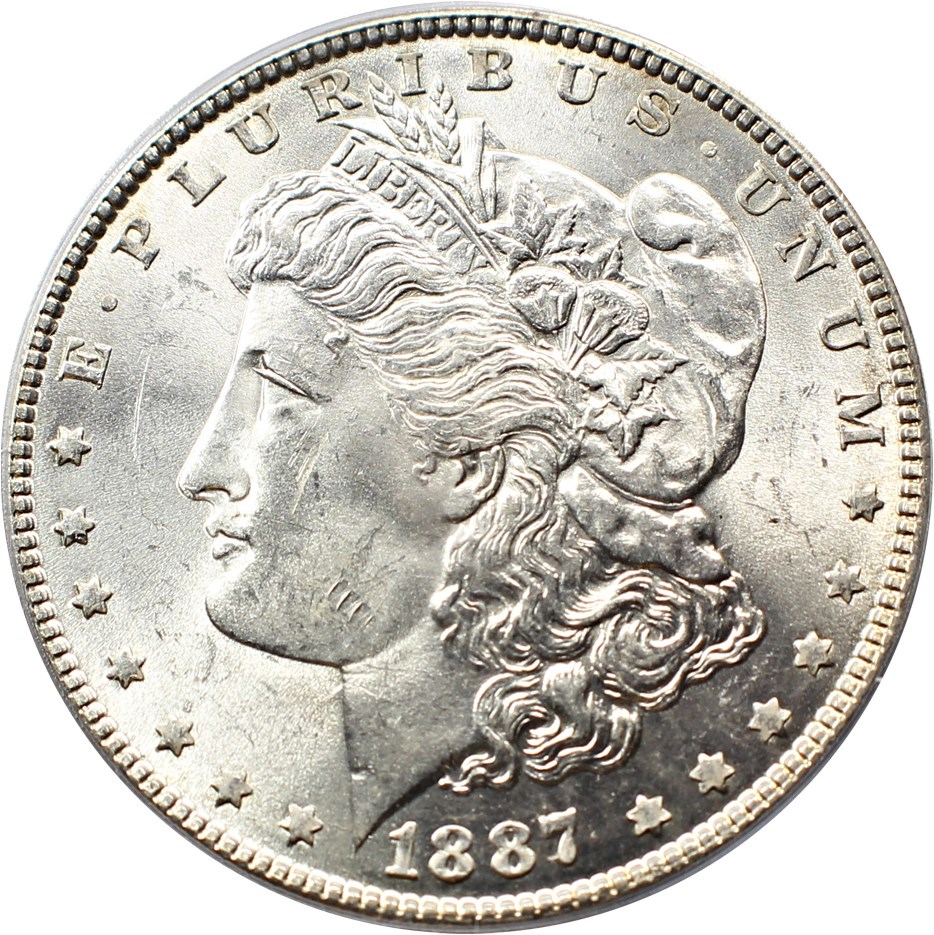 image for: Top 100 VAM: 1887 $1 PCGS MS63 (VAM-5, Doubled Date)