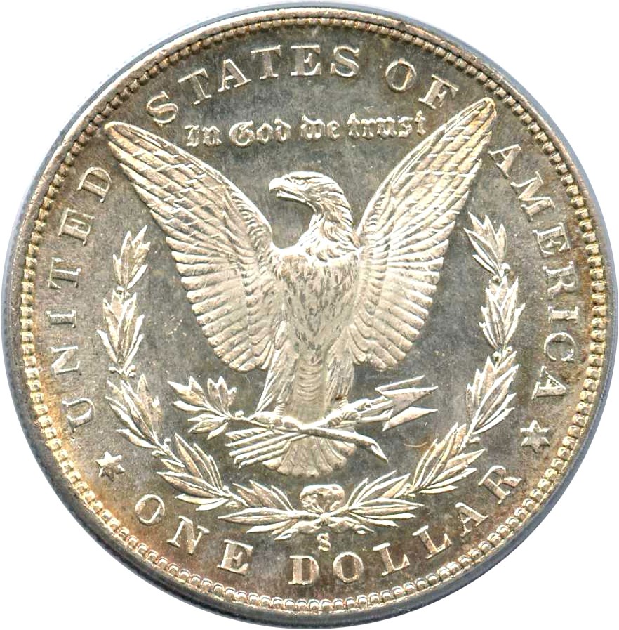 image for: Top 100 VAM: 1880/79-S $1 PCGS MS62 (VAM-9, 80/79, Large S) 