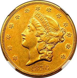 image for: 1856 $20 NGC/CAC AU55