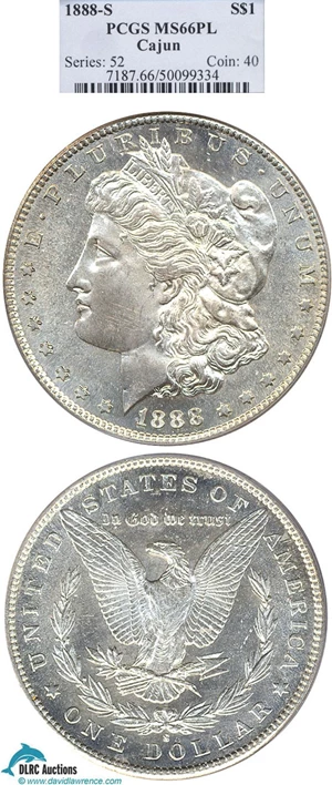 image for: 1888-S $1 PCGS MS66 PL ex:Cajun Collection