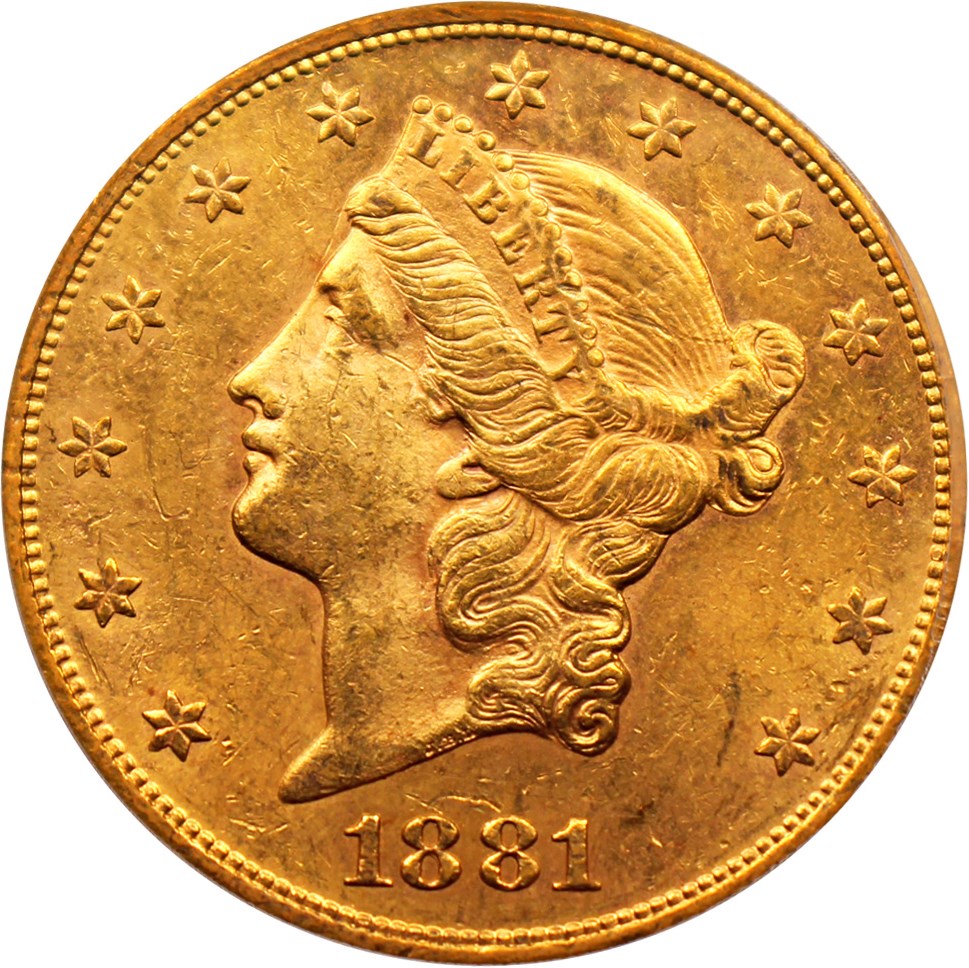 image for: 1881-S $20 PCGS MS62