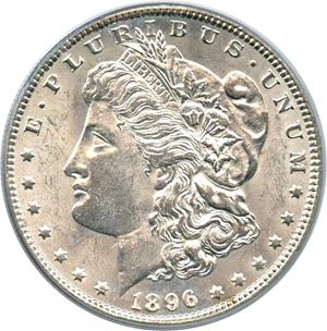 image for: Top 100 VAM: 1896 $1 PCGS MS61 (VAM-19, 8 in Denticles)