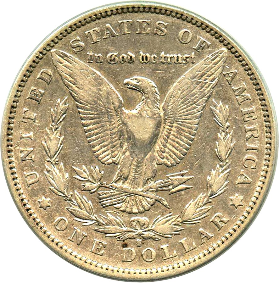 image for: Top 100 VAM: 1892-S $1 PCGS VF35 (VAM-2, Doubled Date) 