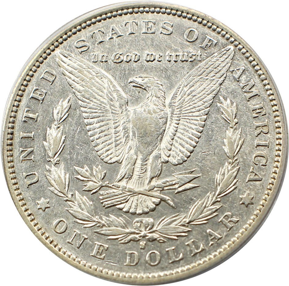 image for: Top 100 VAM: 1892-S $1 PCGS XF45 (VAM-2, Doubled Date)
