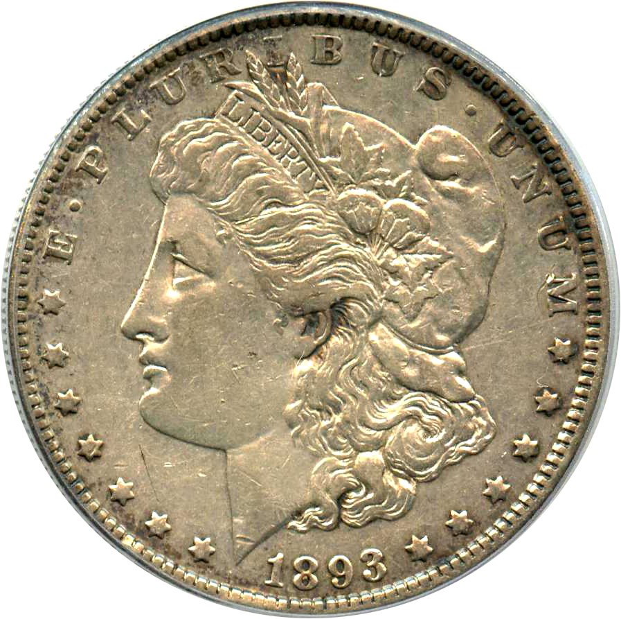 image for: Top 100 VAM: 1893 $1 PCGS XF40 (VAM-4, Doubled Stars)