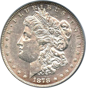 image for: 1878 7TF $1 PCGS AU55 (Reverse of 1878, VAM-82, Doubled Stars)