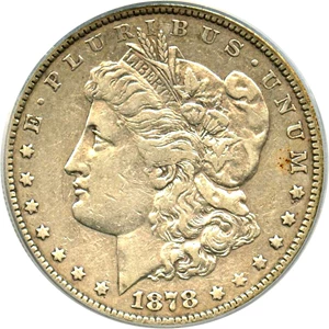 image for: Top 100 VAM: 1878 7TF $1 PCGS VF35 (Reverse of 1878, VAM-45, Dbl Talons)