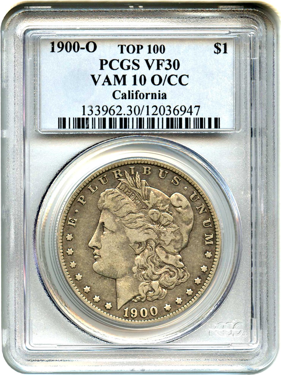image for: Top 100 VAM: 1900-O $1 PCGS VF30 (VAM-10, O/CC) 