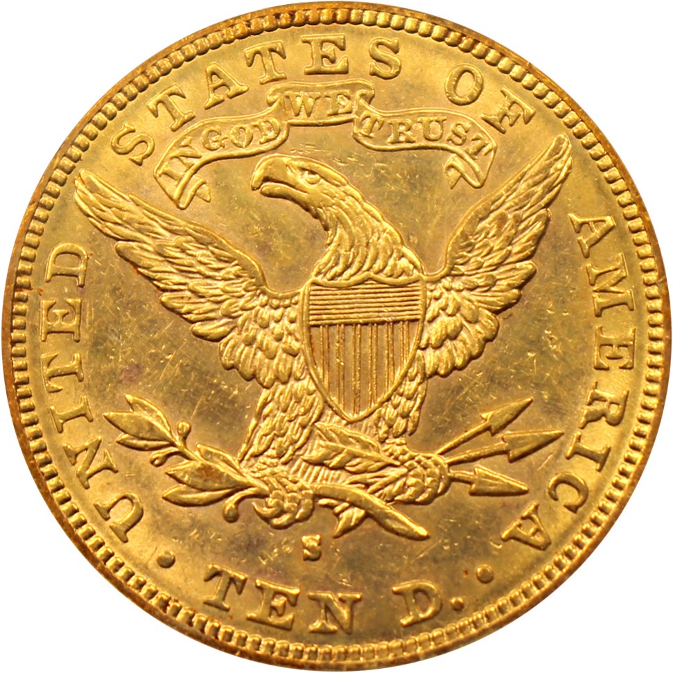 image for: 1894-S $10 PCGS AU55