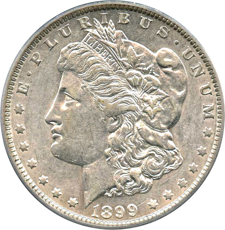 image for: Top 100 VAM: 1899-O $1 PCGS AU50 (VAM-6, Micro O) 