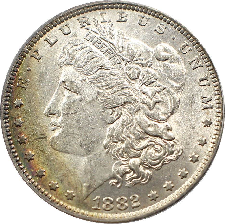 image for: Top 100 VAM: 1882-O $1 PCGS AU58 (VAM-3, O/S Flush) ex: California