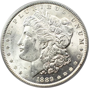 image for: Hot 50 VAM: 1889 $1 PCGS MS63 (VAM-18, Doubled Ear)