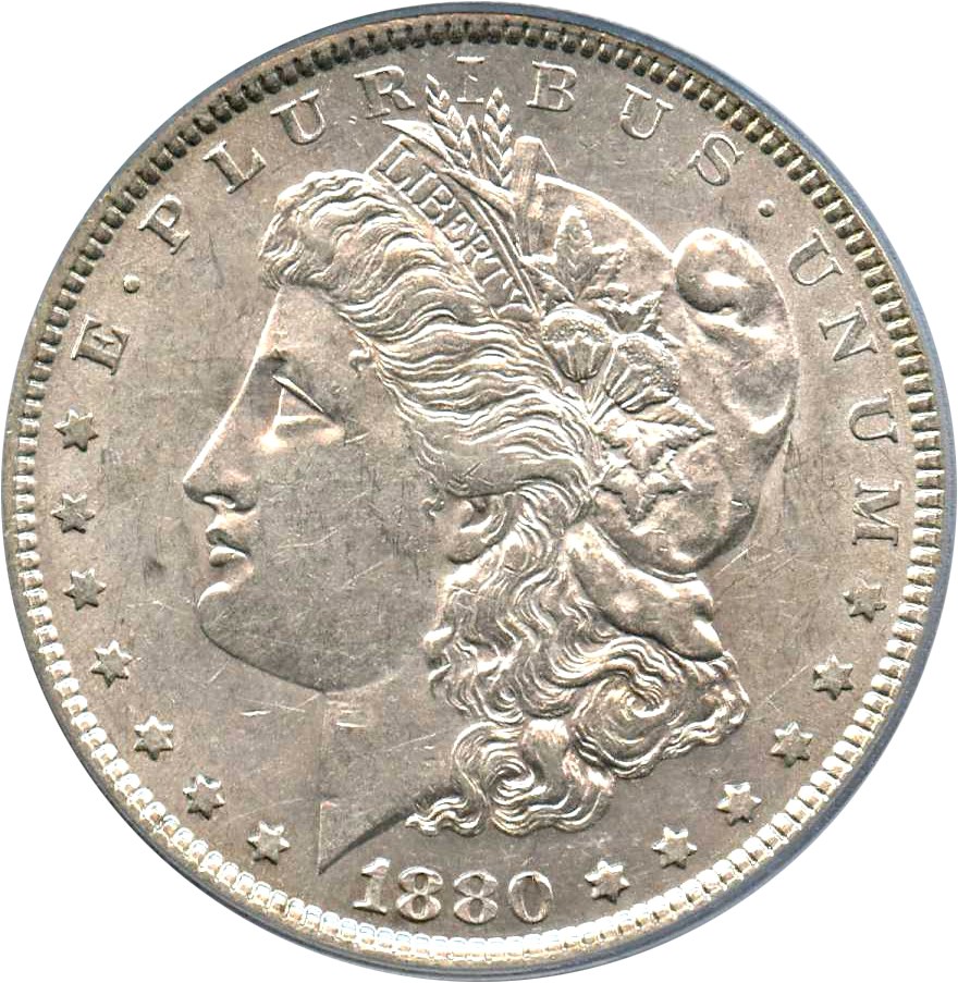 image for: Hot 50 VAM: 1880 $1 PCGS AU53 (VAM-39A, Partial E Rev)