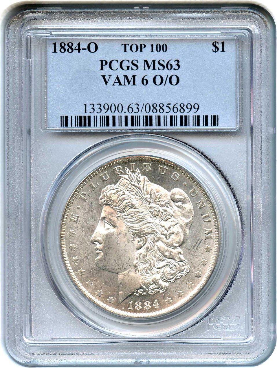 image for: Top 100 VAM: 1884-O $1 PCGS MS63 (VAM-6, O/O)