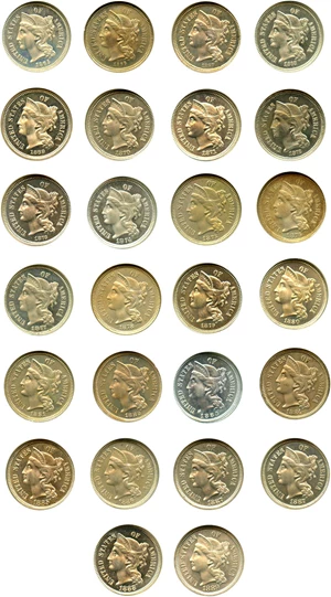 image for: 3cN Proof Set: NGC PF65-66 (Old NGC Holders, 21 CAC, 1 Gold CAC, 26 Coins Total)